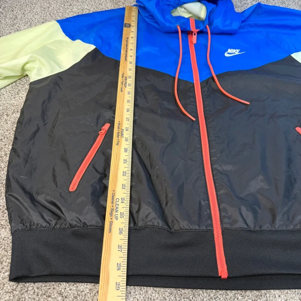 Nike Windrunner Jacket Mens XL Colorblock Blue Black Lime Green Full Zip Hooded